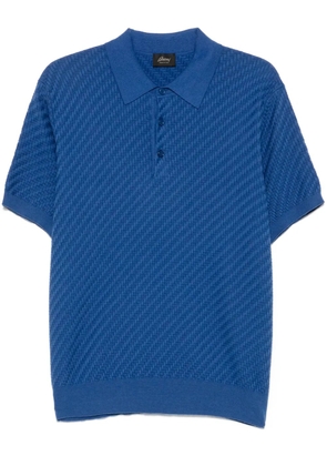 Brioni herringbone polo shirt - Blue