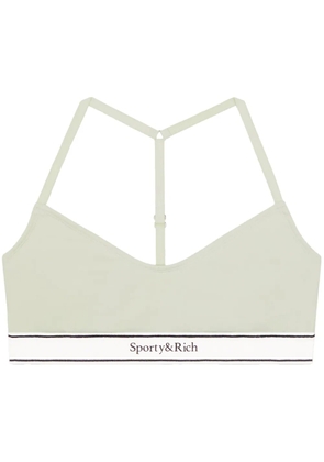 Sporty & Rich Serif Logo racerback sports bra - Green