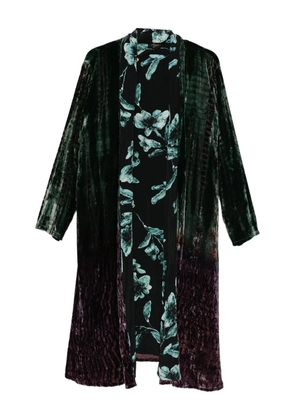 YAVI floral-print single-breasted coat - Green