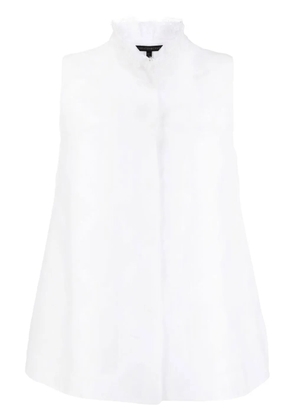 SHIATZY CHEN lace-trim sleeveless shirt - White