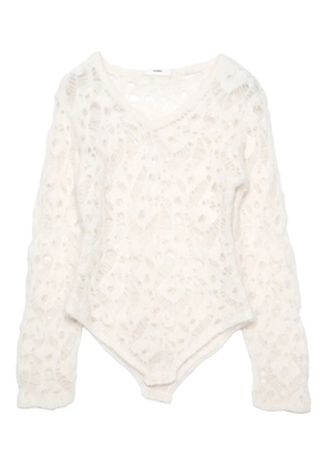 Muller Of Yoshiokubo lace-insert bodysuit - White