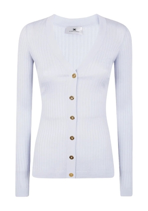 Elisabetta Franchi ribbed button cardigan - White