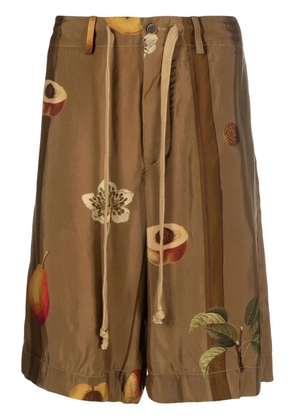 Uma Wang fruit-print detail shorts - Green