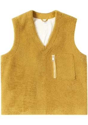 Winnie NY V-neck shearling vest - Yellow