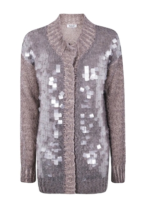 Aviù sequin-embellished wool cardigan - Grey