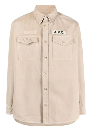 A.P.C. military cotton shirt - Neutrals