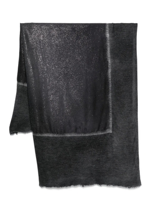 Avant Toi glitter-detail frayed scarf - Grey