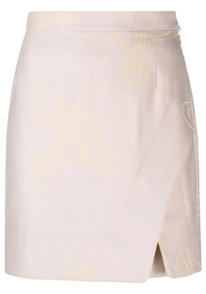 Vivienne Westwood Rita Orb-print wrap skirt - Neutrals
