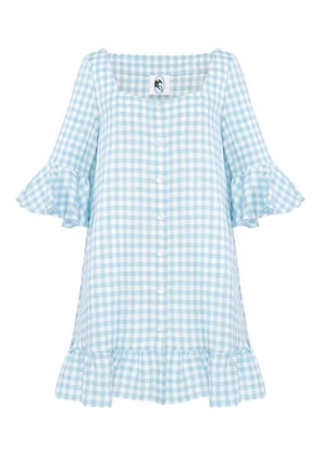 Sleeper plaid-print mini-dress - Blue