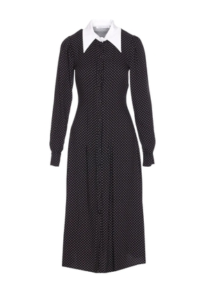 MAR DE MARGARITAS polka-dot collared midi dress - Black