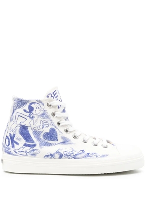 Moschino printed sneakers - White