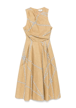 Elisabetta Franchi pattterned midi dress - Neutrals