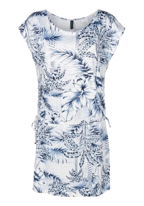 Lygia & Nanny palm-tree print beach dress - Blue