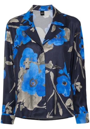 BOSS floral-print shirt - Blue