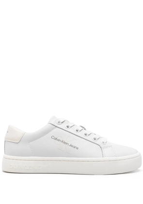 Calvin Klein Jeans logo-embossed leather sneakers - White