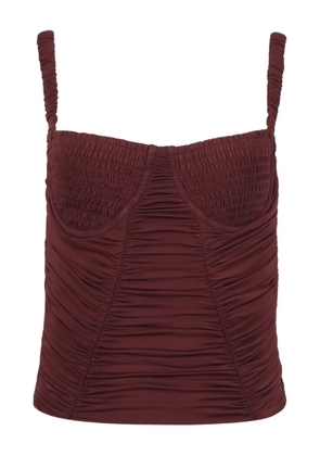Dion Lee smocked corset top - Red