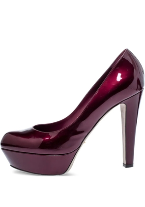 Sergio Rossi Vintage patent leather platform pumps - Red