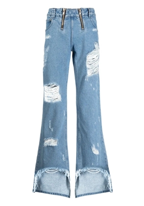 GmbH ripped-detailing flared jeans - Blue