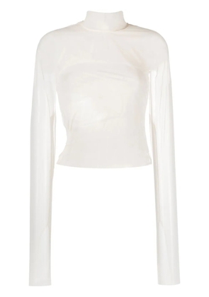 Eckhaus Latta high-neck mesh top - White