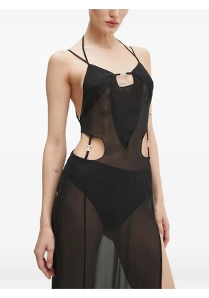 HELIOT EMIL side-slit silk maxi dress - Black