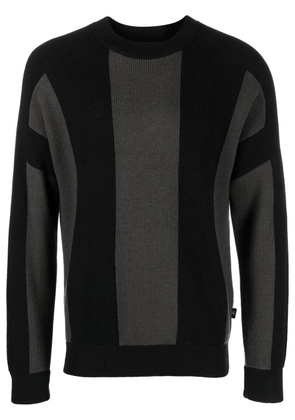 Emporio Armani chunky-knit striped jumper - Black