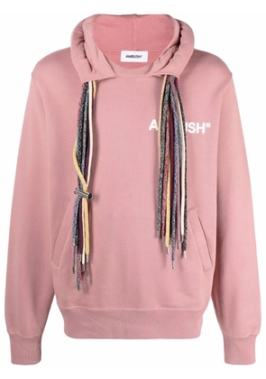 AMBUSH logo-print drawstring hoodie - Pink