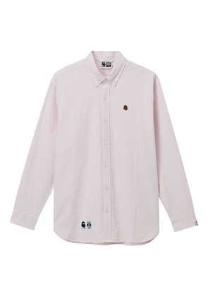 FINGERCROXX striped-embroidered shirt - Pink