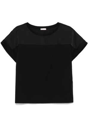 LIU JO satin-panel T-shirt - Black
