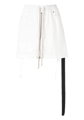 Rick Owens DRKSHDW drawstring denim mini skirt - White