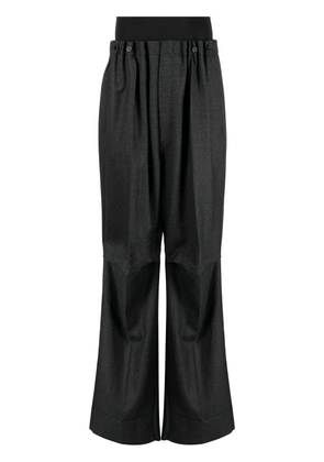 Raf Simons high-waisted wide-leg wool trousers - Black