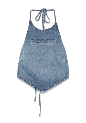 Ksubi Bolt tie-neck denim top - Blue
