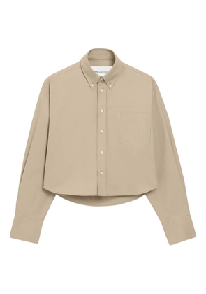 AMI Paris embossed cropped shirt - Neutrals
