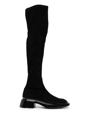 Both knee-high low-heel boots - Black