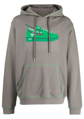 Mostly Heard Rarely Seen 8-Bit sneaker-print cotton hoodie - Brown