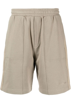 Helmut Lang logo-embroidered tape track shorts - Brown