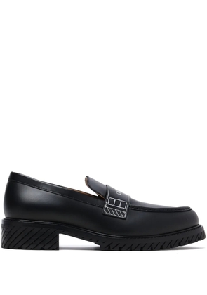 Off-White logo-print loafers - Black