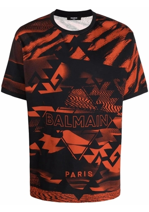 Balmain all-over print T-shirt - Black
