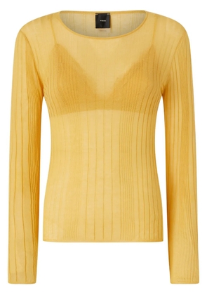 PINKO sheer ribbed top - Yellow