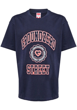 Ground Zero graphic-print cotton T-shirt - Blue