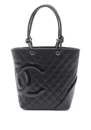 CHANEL Pre-Owned 2010-2011 quilted logo tote bag - Black