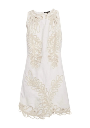 Maje floral-embroidered dress - White
