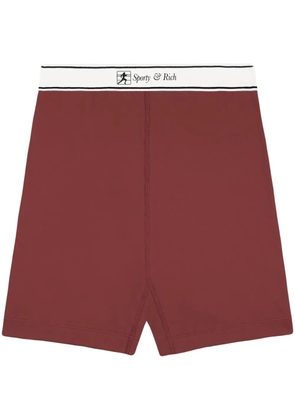 Sporty & Rich Runner Script bike shorts - Brown