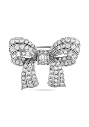 LB Exclusive 18K white gold Bow diamond brooch - Silver