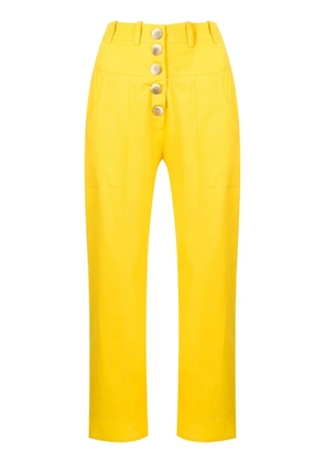 Olympiah cropped button-front trousers - Yellow