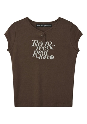 Rest&Recreation cap-sleeve logo-print t-shirt - Brown