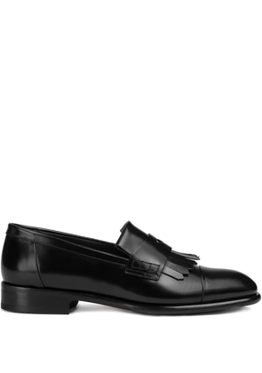 Doucal's leather fringe loafers - Black