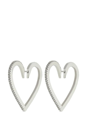 Cadar 18kt white gold Heart diamond earrings - Silver