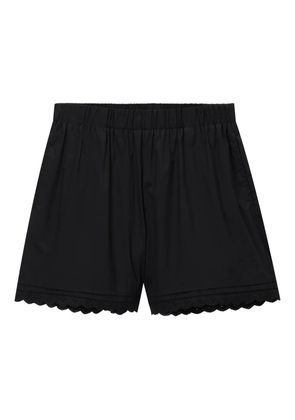 tout a coup scalloped-hem shorts - Black