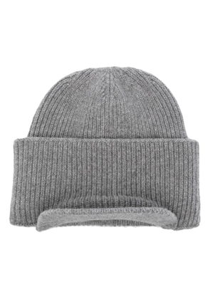 Laneus flat-peak virgin wool beanie - Grey