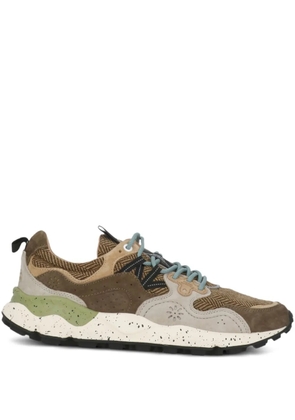 FLOWER MOUNTAIN panelled sneakers - Brown